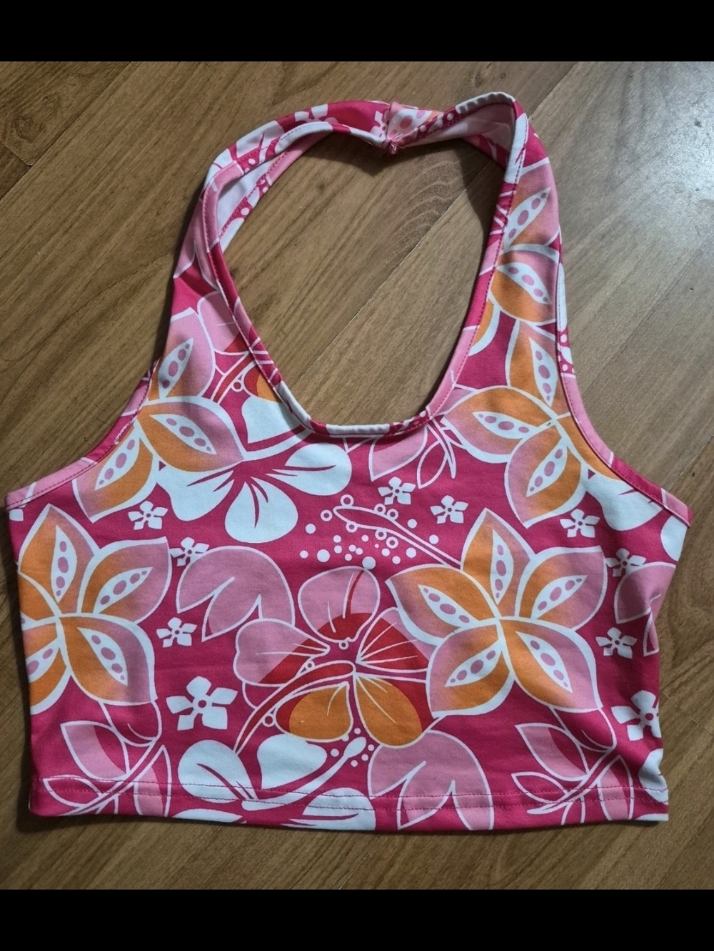 Pink Floral Halter Top